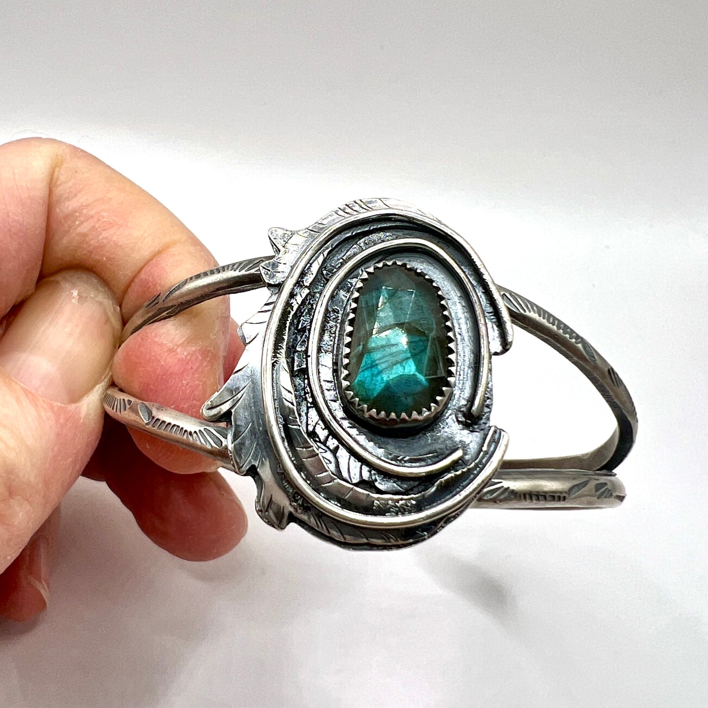 Labradorite Rose Parade Cuff Bracelet