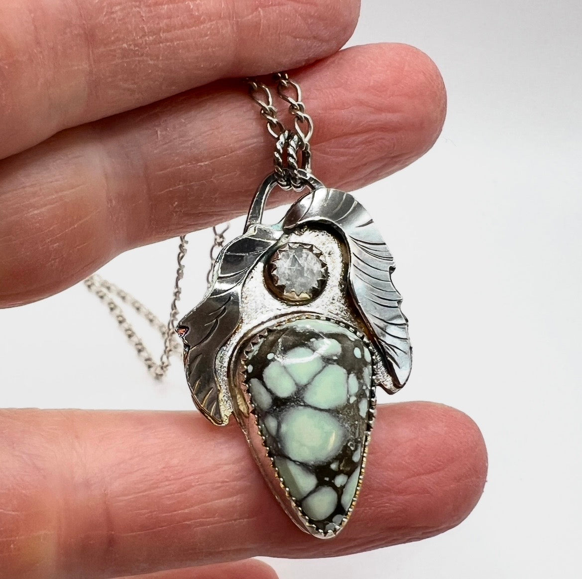 Aquamarine and Variscite Rose Parade Necklace