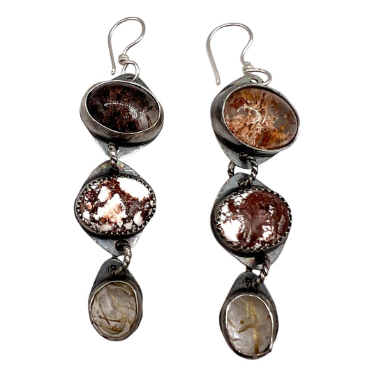 Triple Warm Tone Earrings