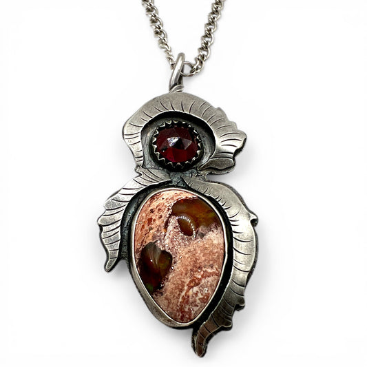 Opal and Garnet Rose Parade Necklace