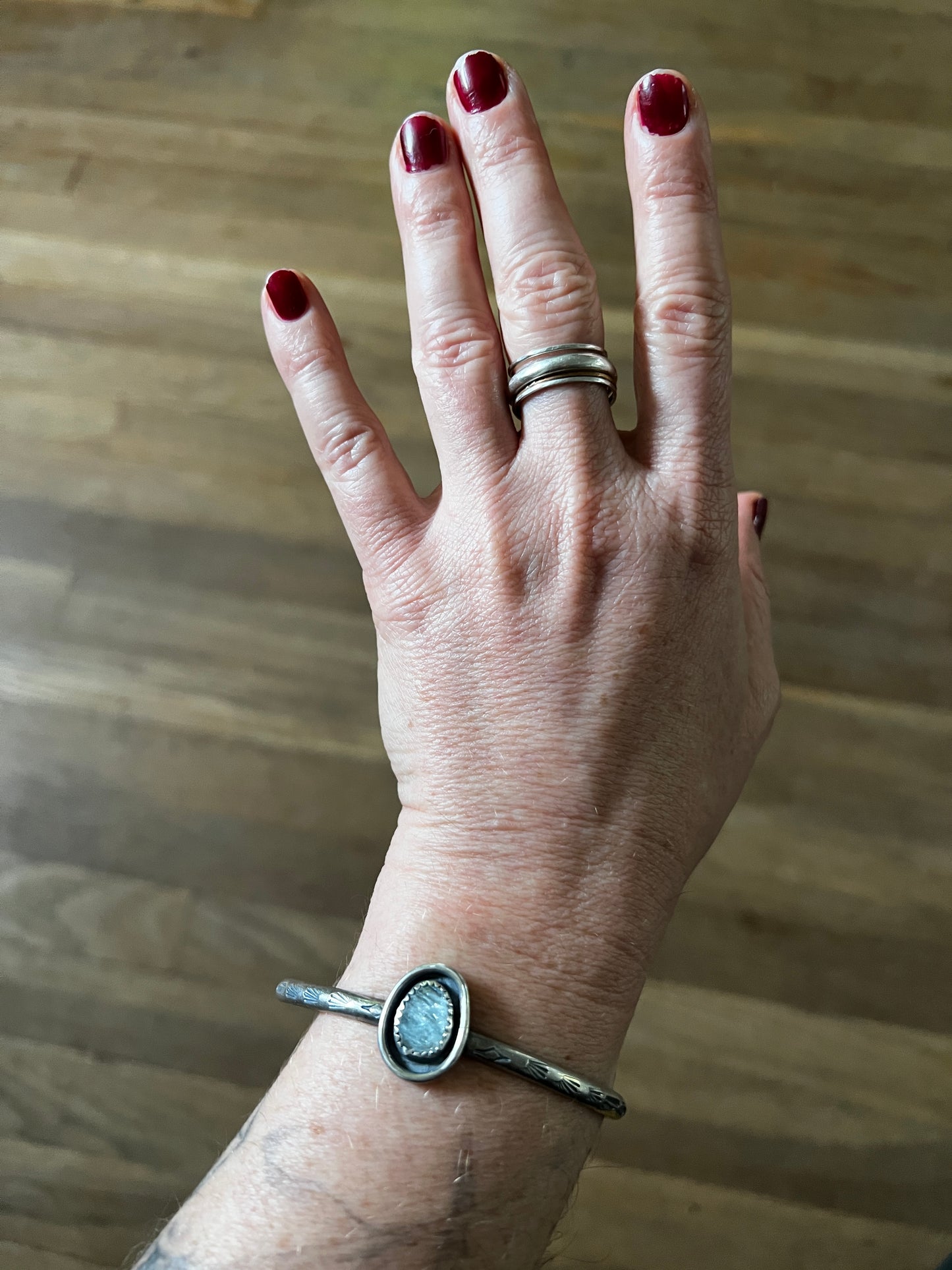 Aquamarine Saturn Cuff Bracelet