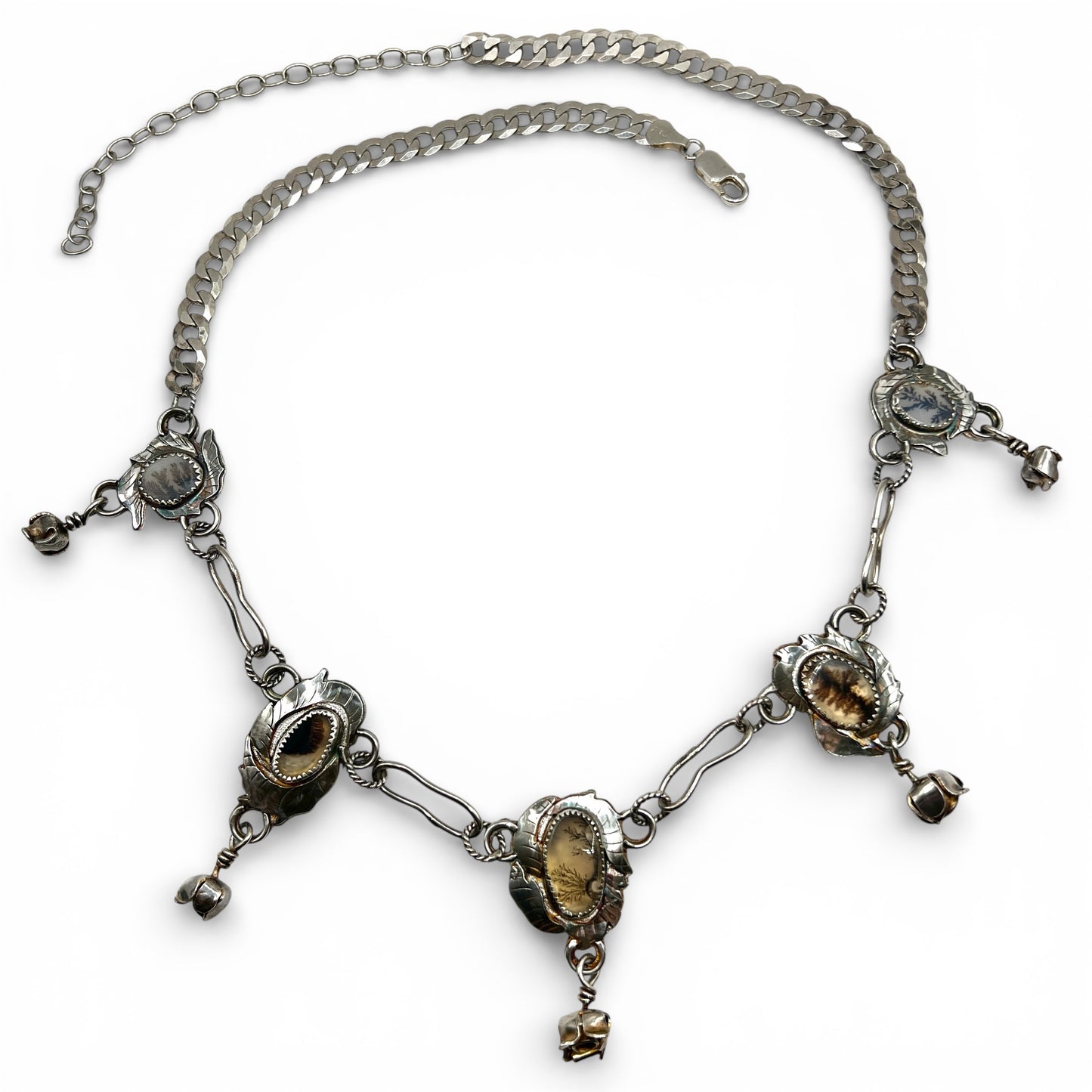 Dendritic Agate Rose Parade Necklace