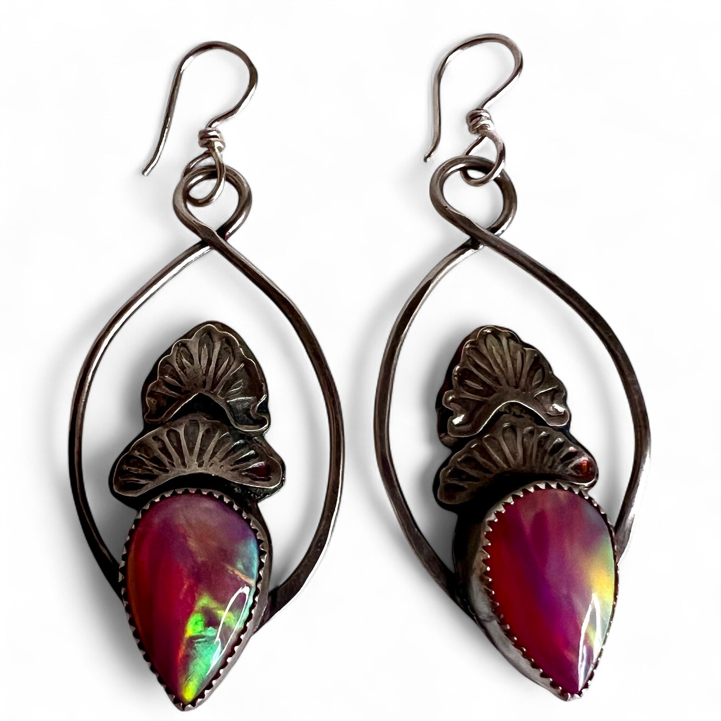 Small Prairie Earrings with Aura Opal