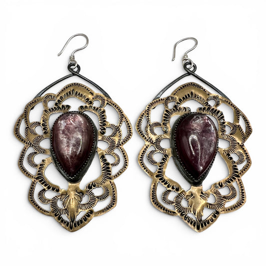 Lacey Lepidolite Earrings