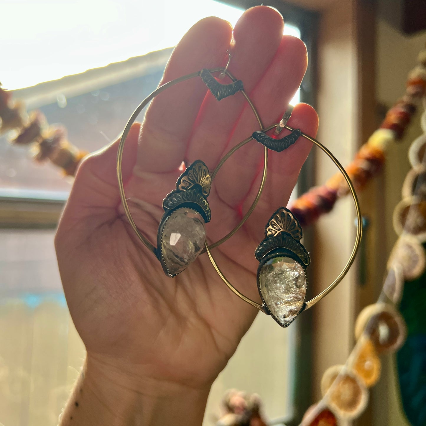 Rena Earrings in Herkimer