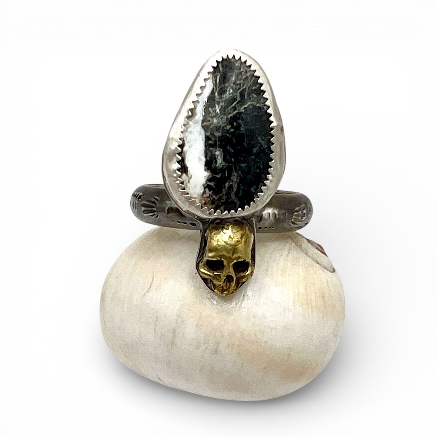 White Buffalo Turquoise Ring size 11.5