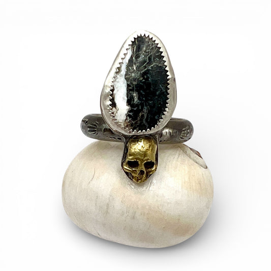 White Buffalo Turquoise Ring size 11.5