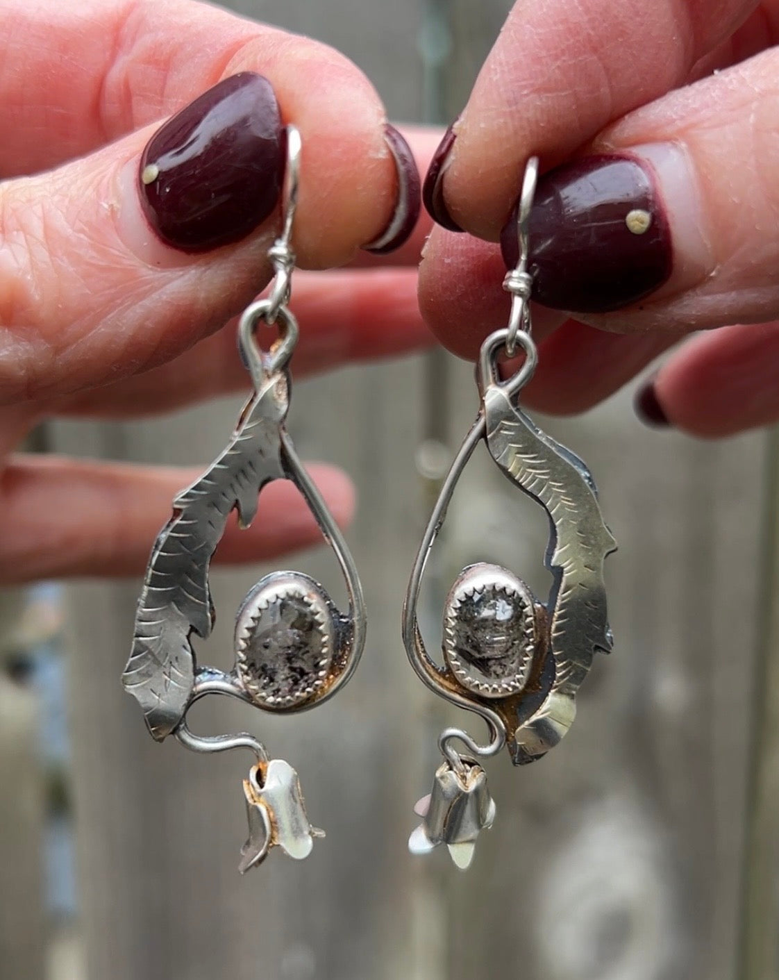 Herkimer Diamond Cascading Flower Earrings