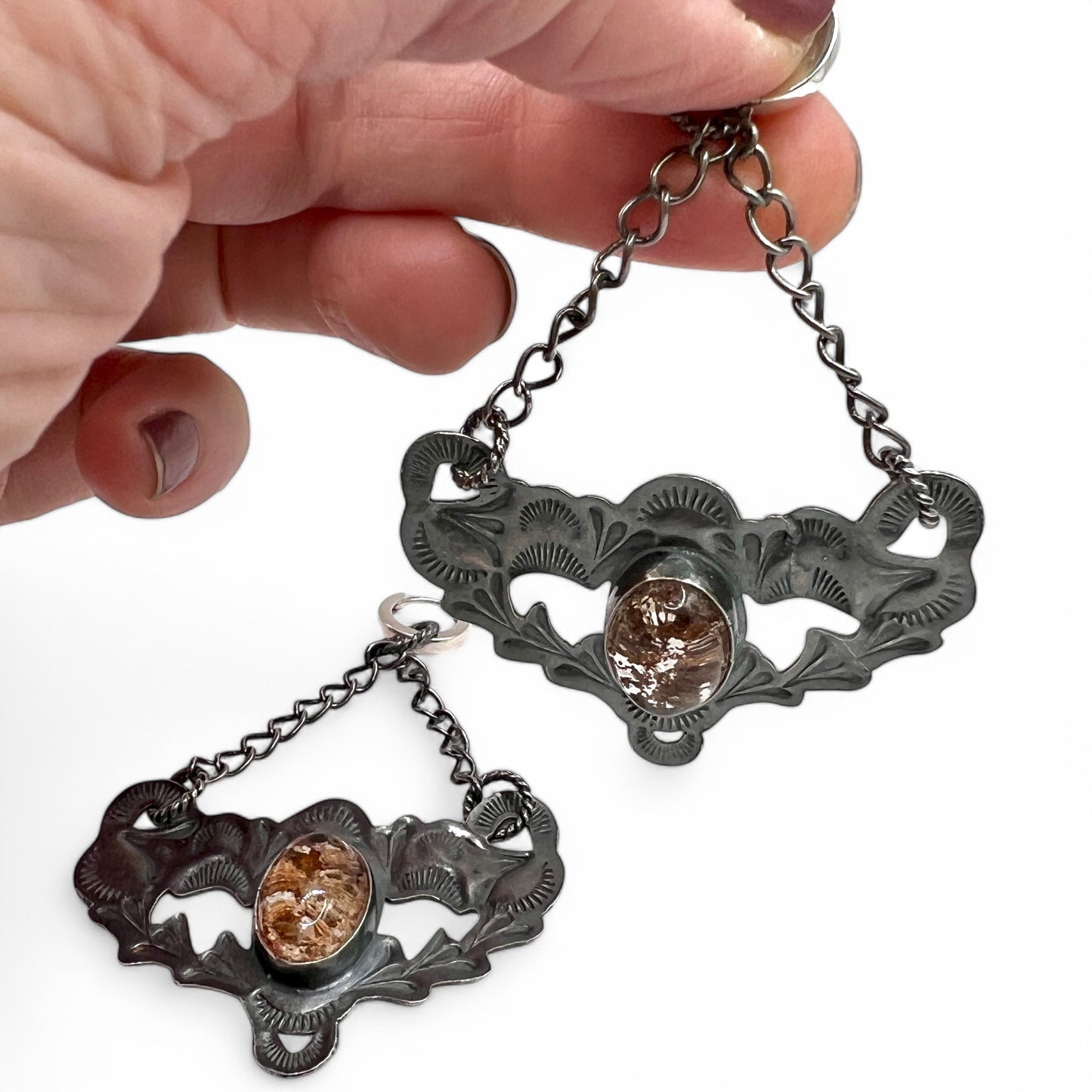 Lacey Lodolite Huggie Hoop Chain Earrings