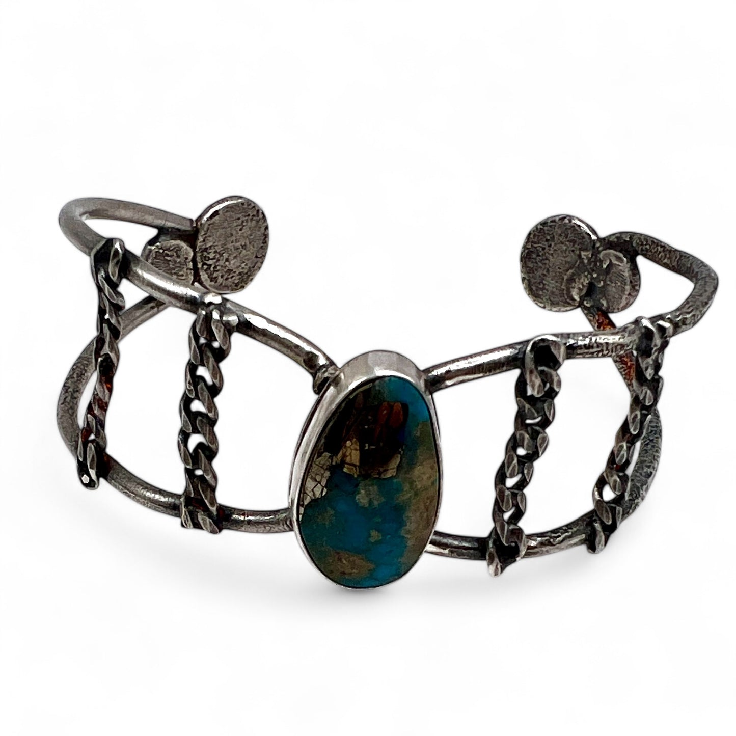 Morenci Turquoise Chain Cuff Bracelet