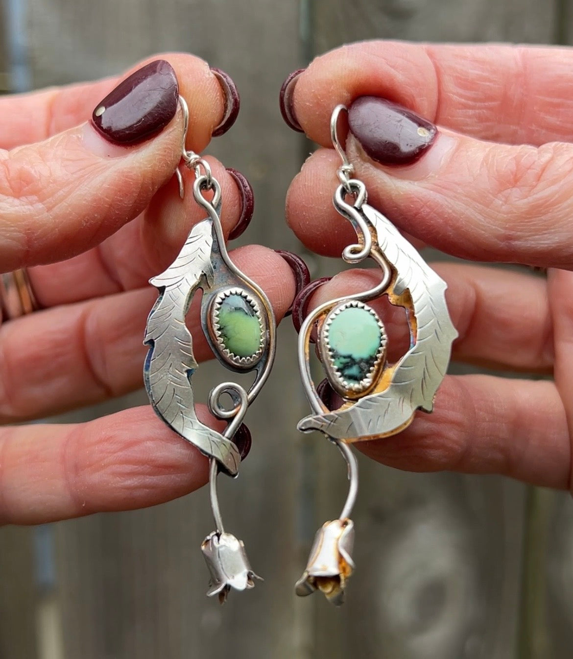 New Lander Turquoise Cascading Flower Earrings