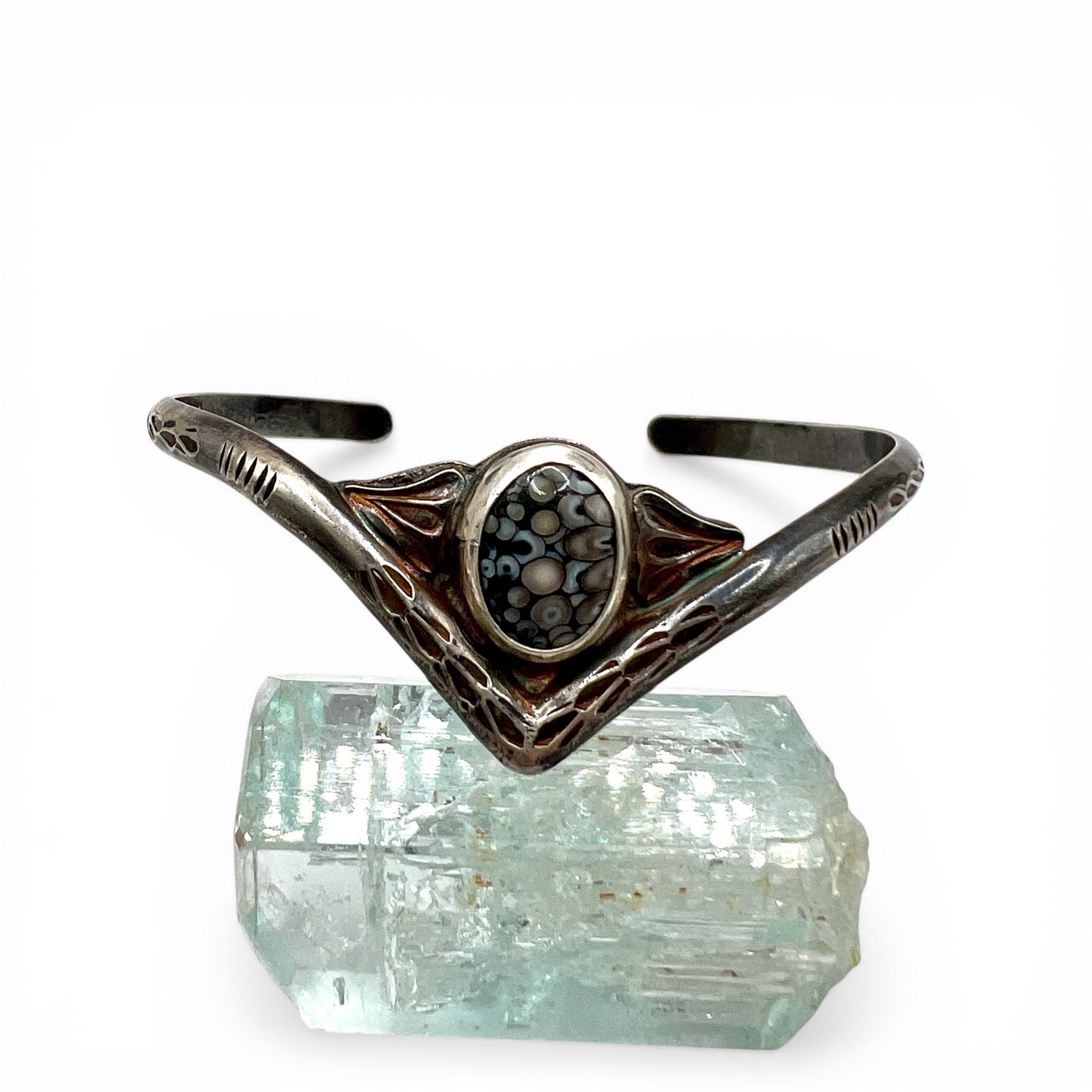 Snakeskin Agate Gaviotta Cuff Bracelet