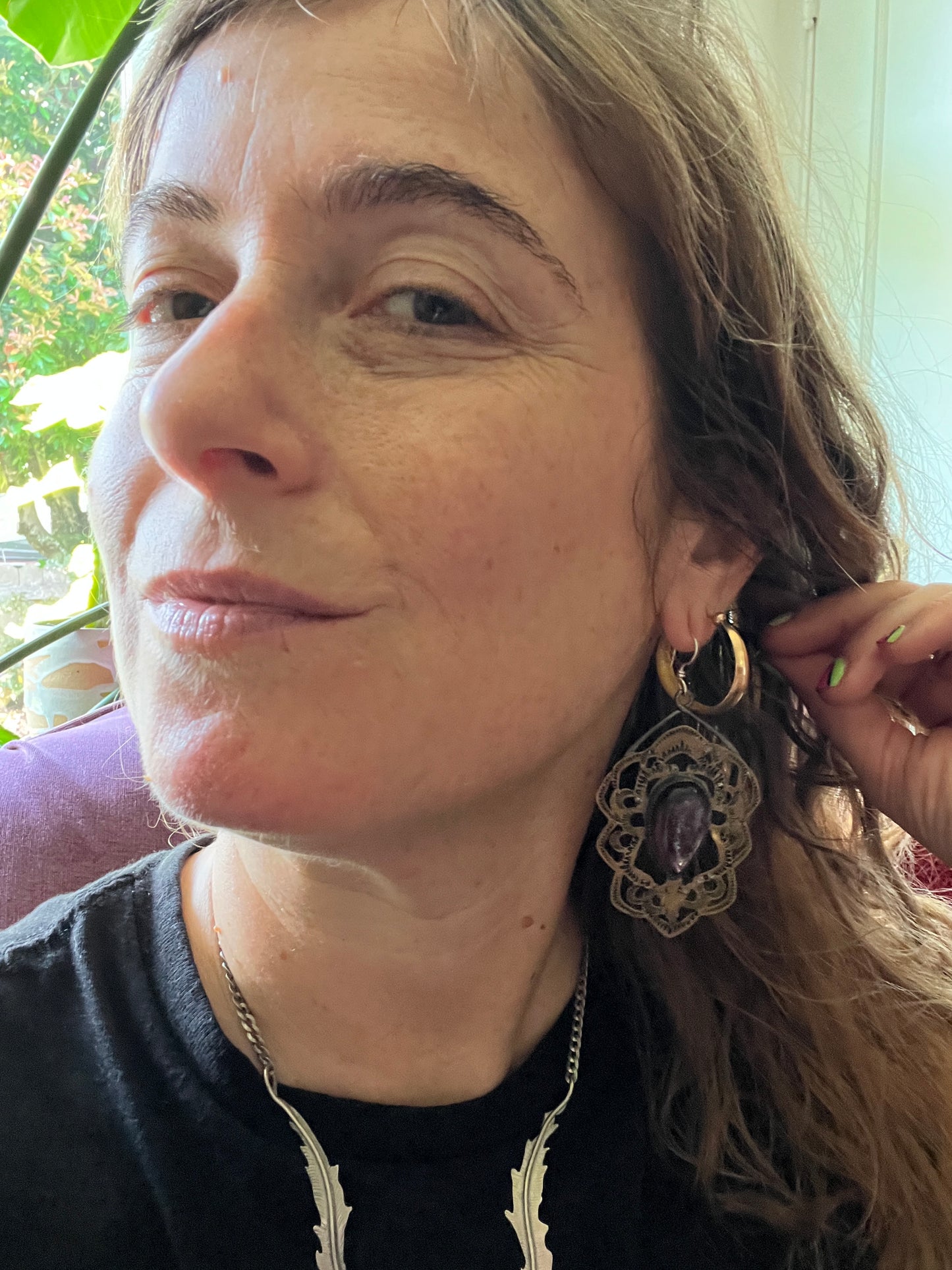 Lacey Lepidolite Earrings