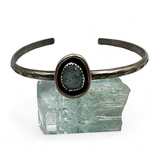 Aquamarine Saturn Cuff Bracelet