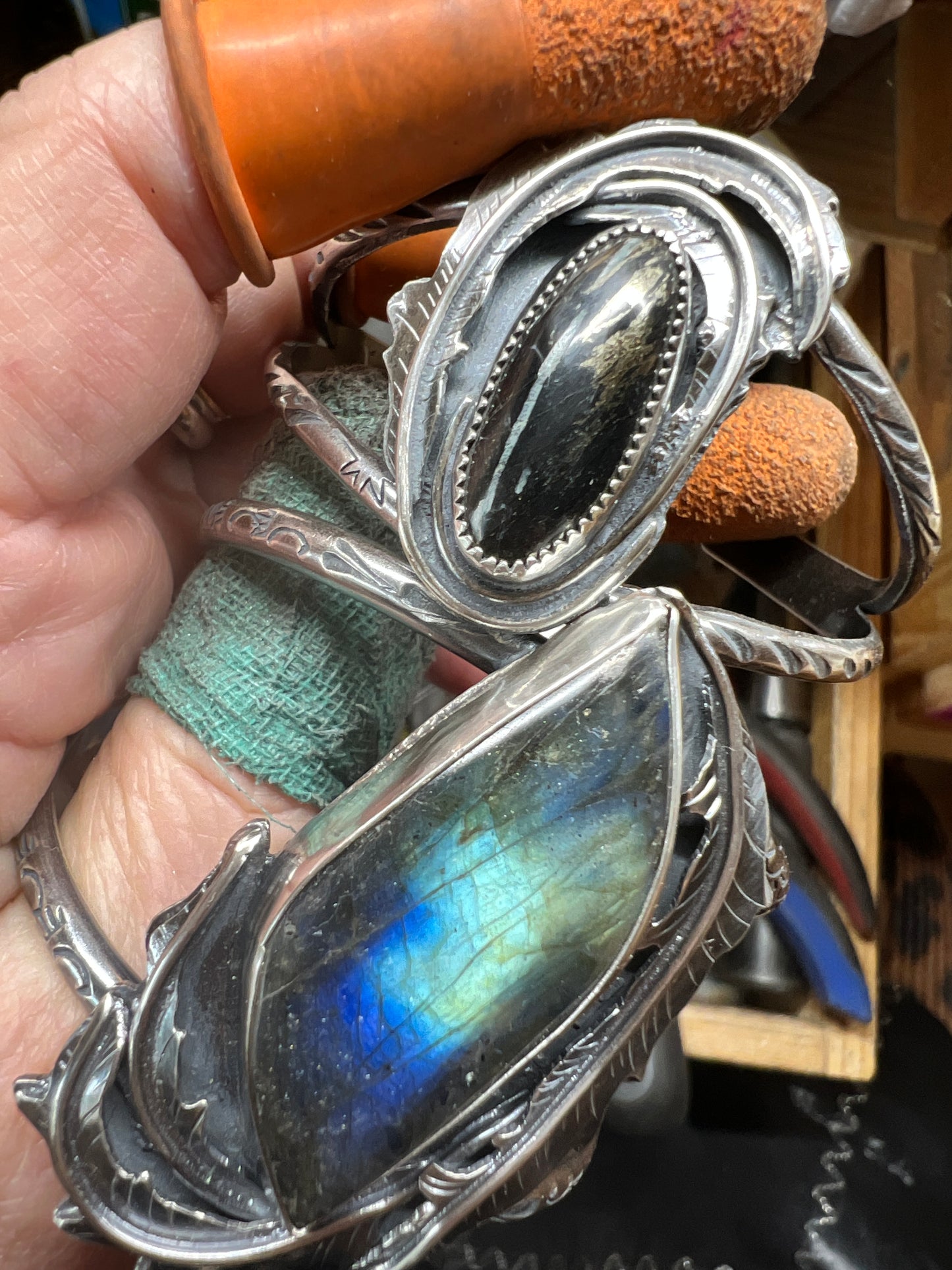 Labradorite Rose Parade Cuff