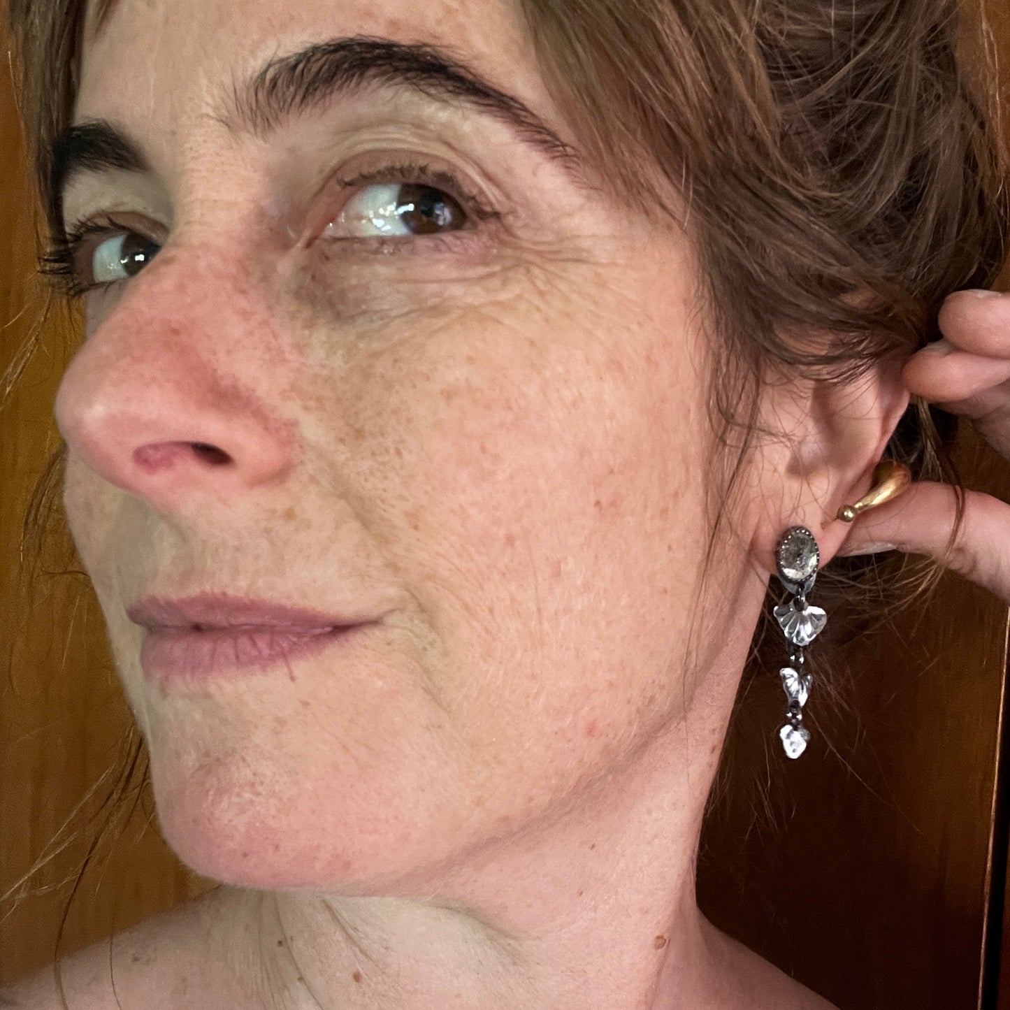 Herkimer Diamond Cascade Stud Earrings