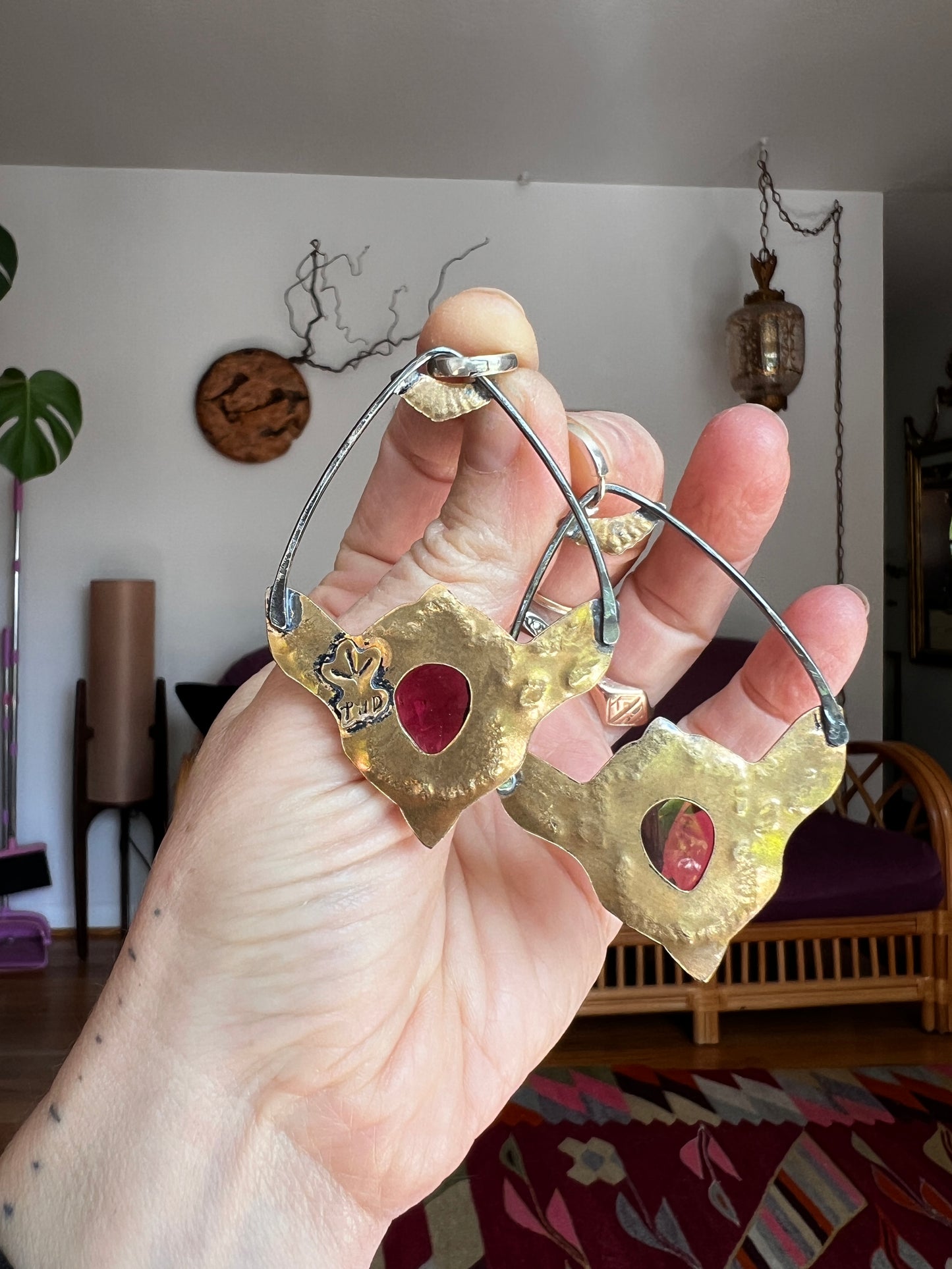 Garnet Brass Monkey Earrings