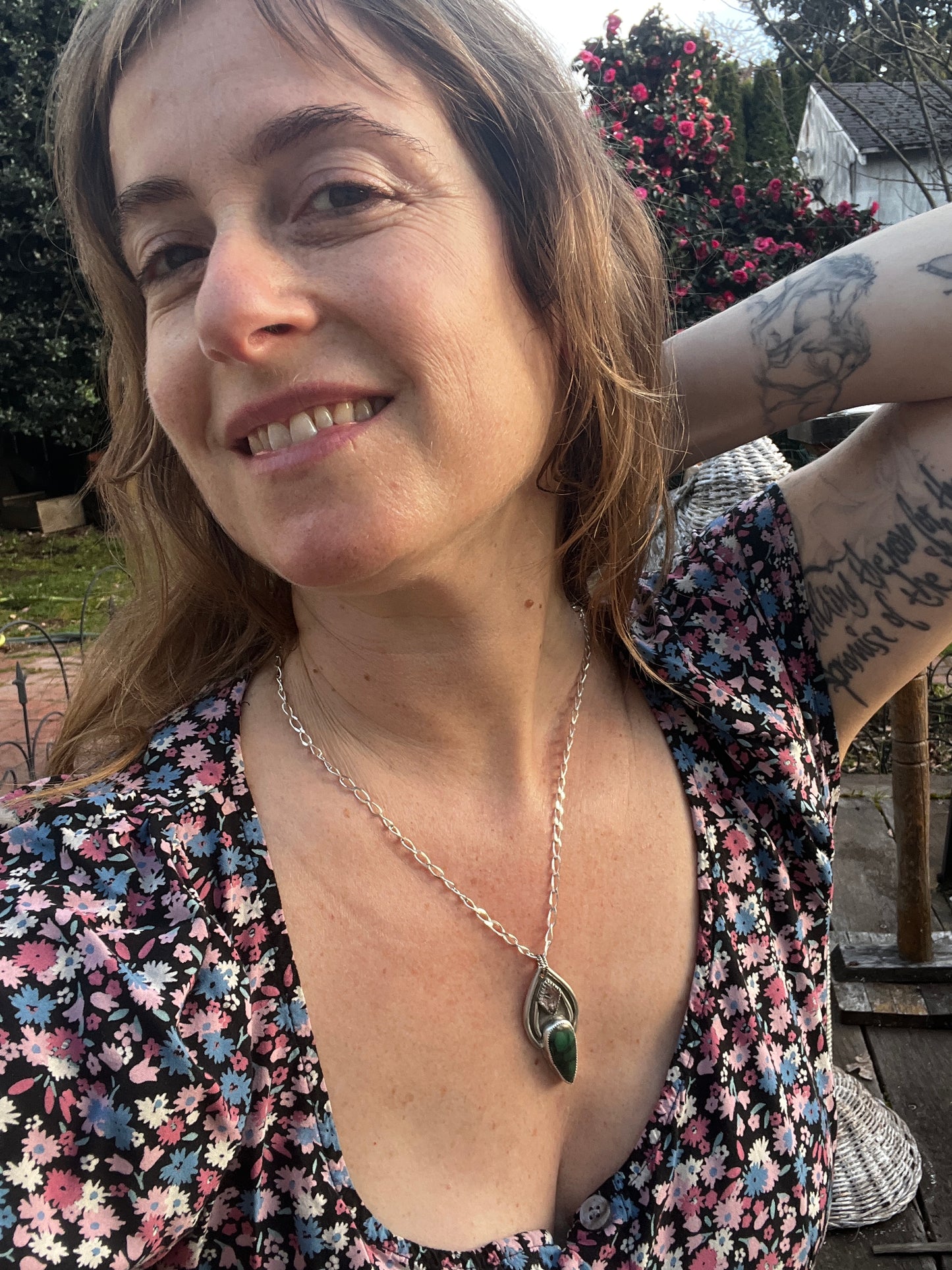 Herkimer Diamond Starfox Variscite Necklace