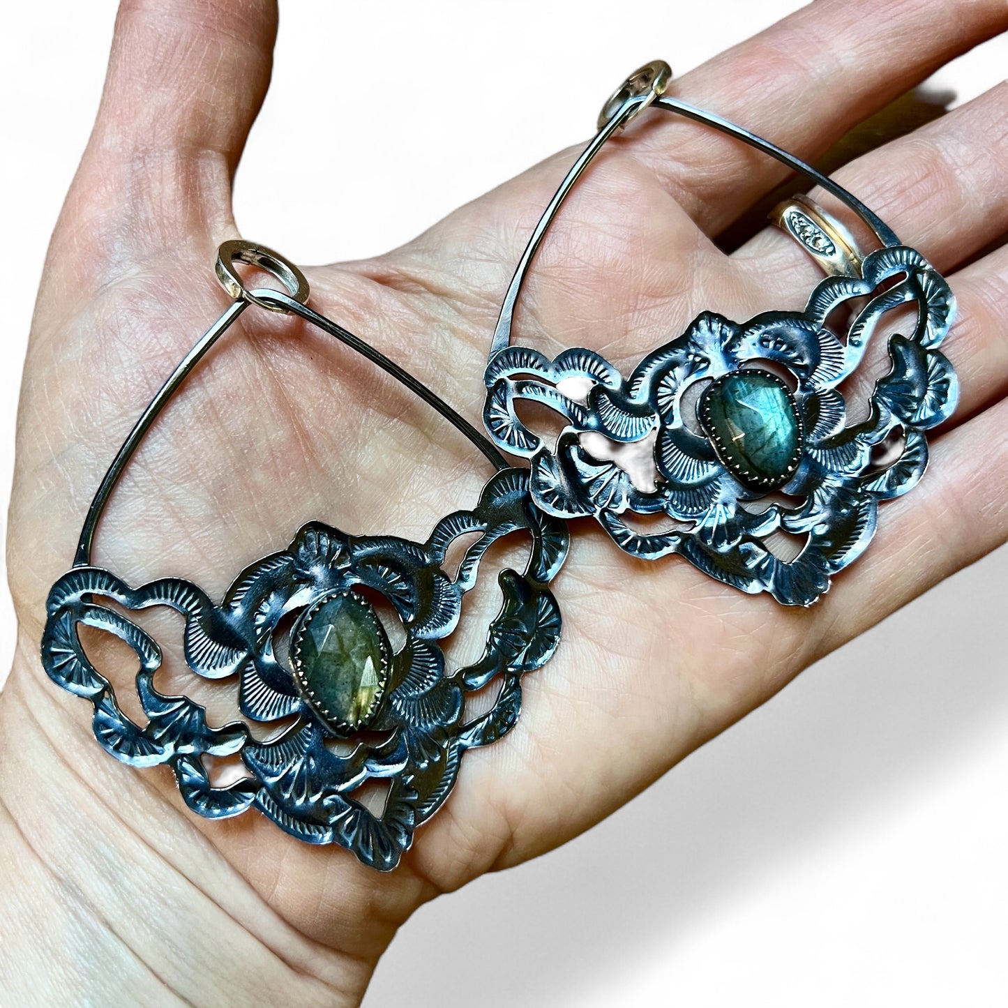 Labradorite Lacey Huggie Hoop Earrings