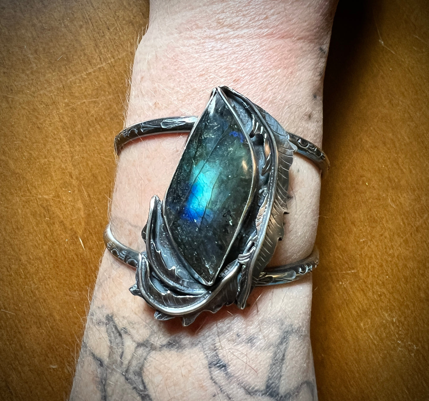 Labradorite Rose Parade Cuff