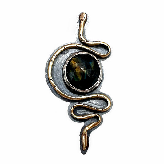 Custom for Randi: Labradorite Snake Ring size 8