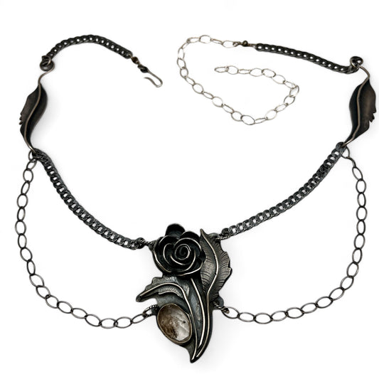 Herkimer and Chains Rose Parade Necklace