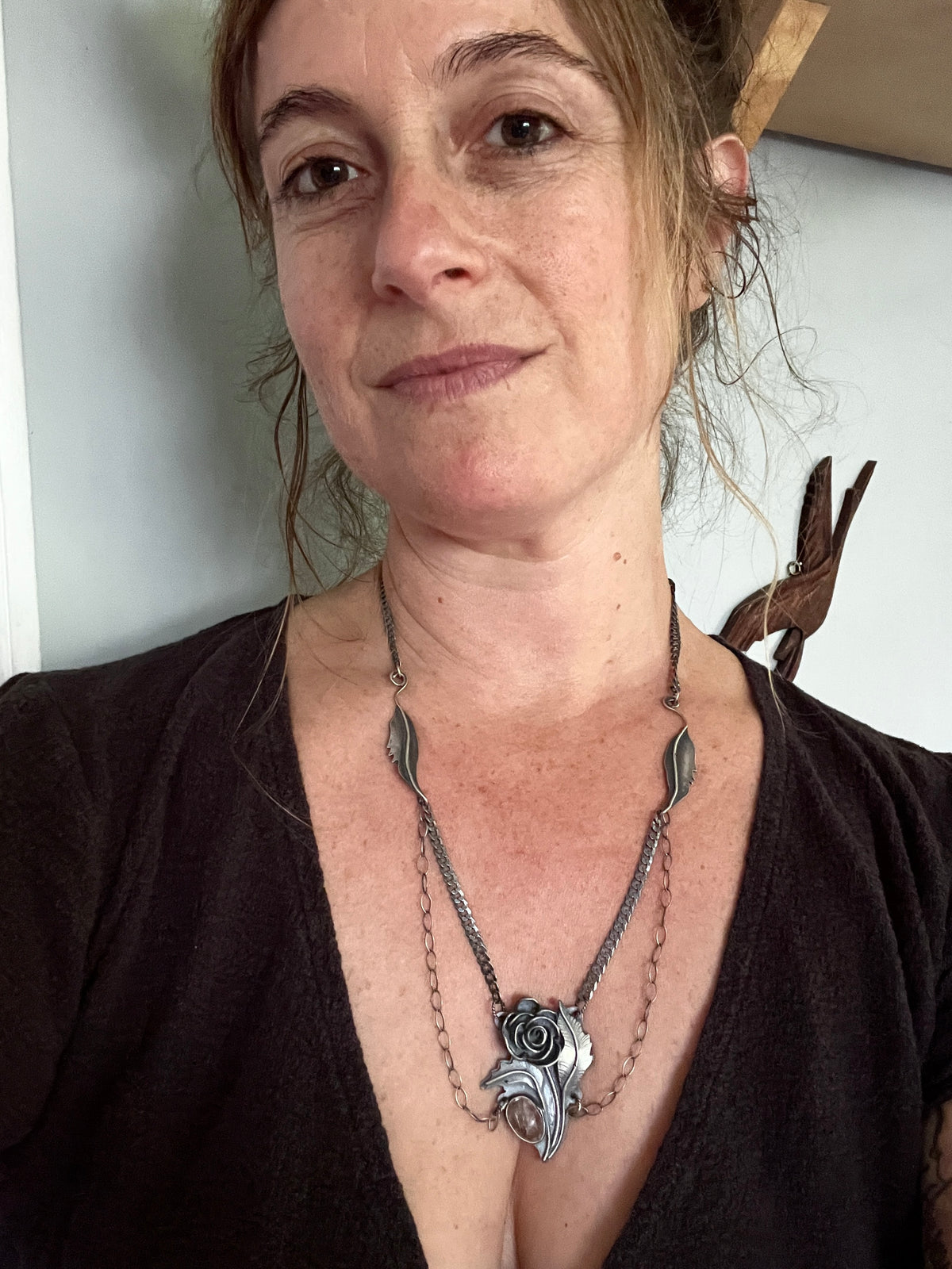 Herkimer and Chains Rose Parade Necklace