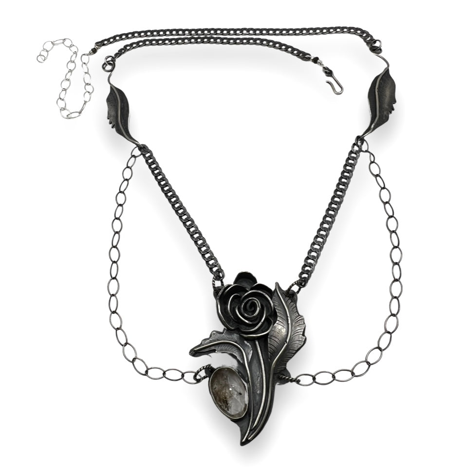 Herkimer and Chains Rose Parade Necklace
