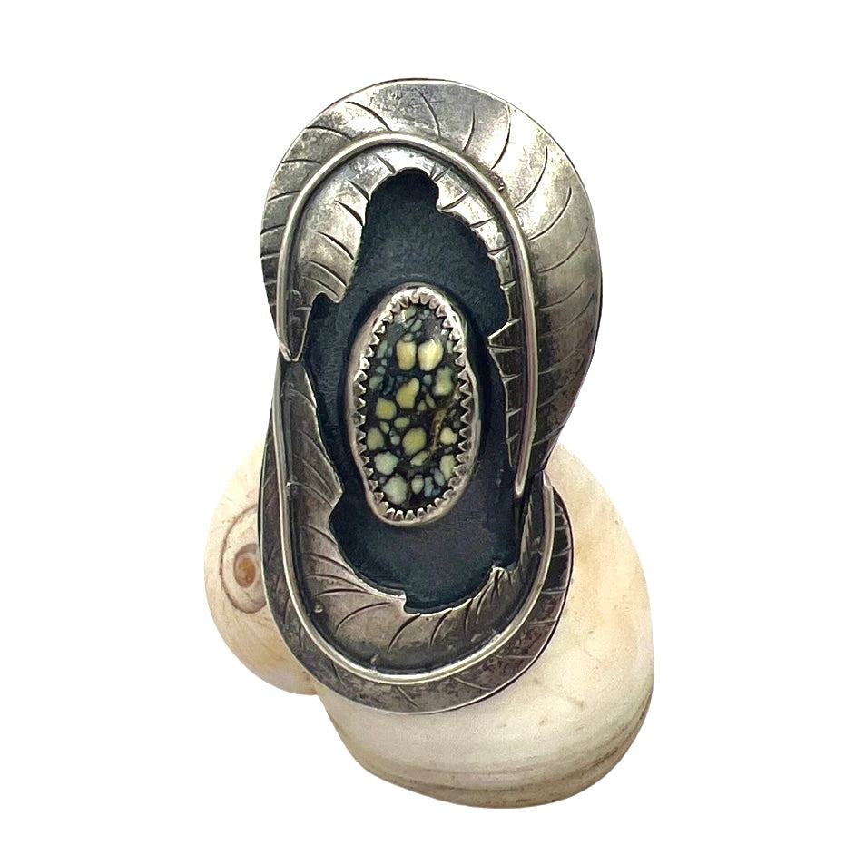 Feather Ring in Variscite size 5.25